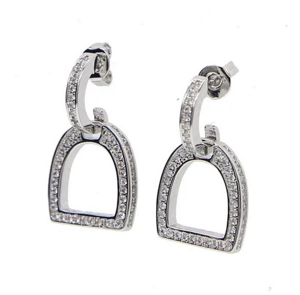 Sterling Silver English Stirrup Earrings