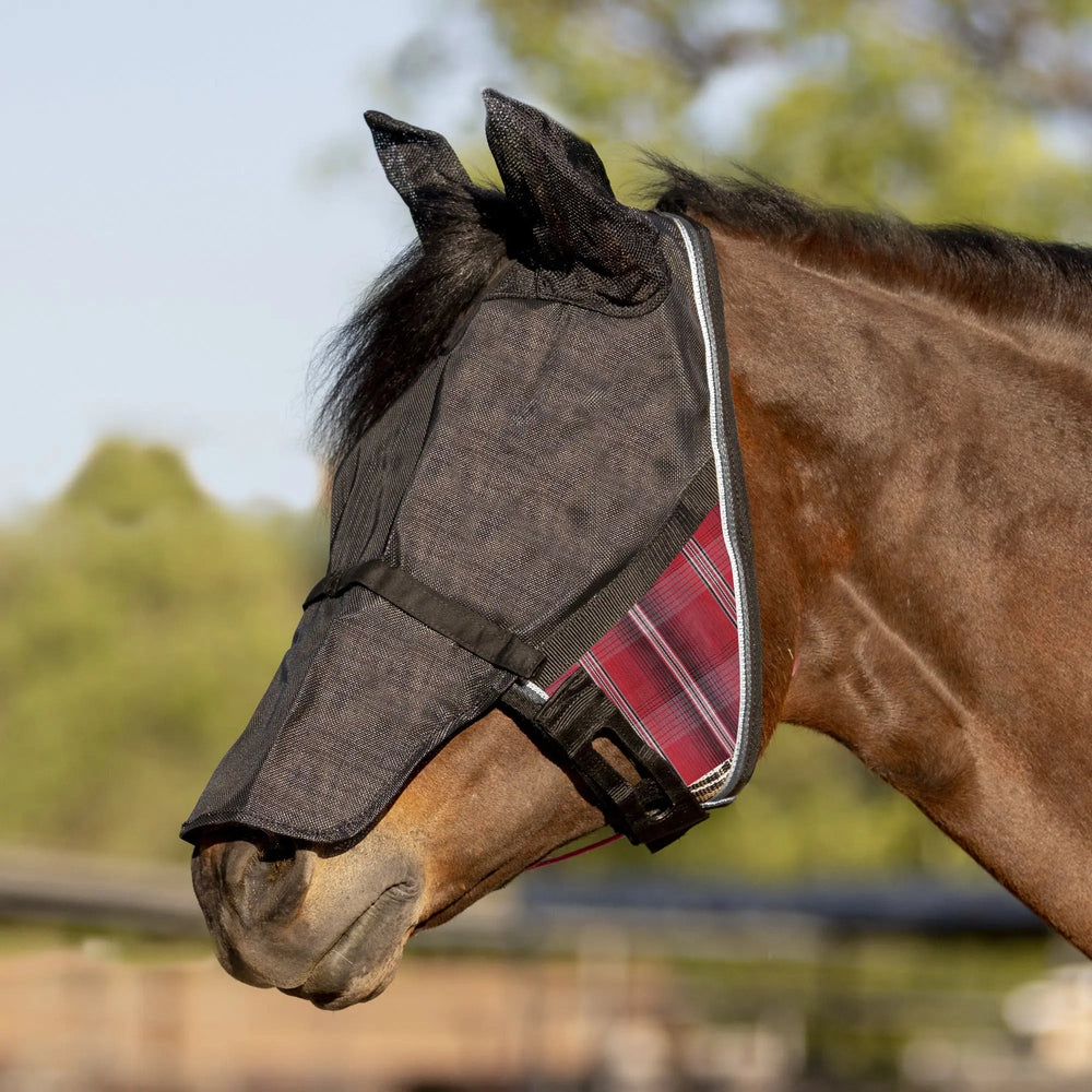 UViator CatchMask - Soft Mesh Ears with Forelock Opening and Removable Nose - 90% UV Blocking - Equine Exchange Tack Shop
