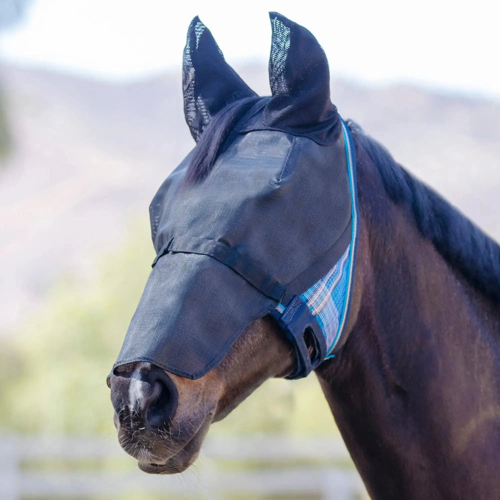 UViator CatchMask - Soft Mesh Ears with Forelock Opening and Removable Nose - 90% UV Blocking - Equine Exchange Tack Shop