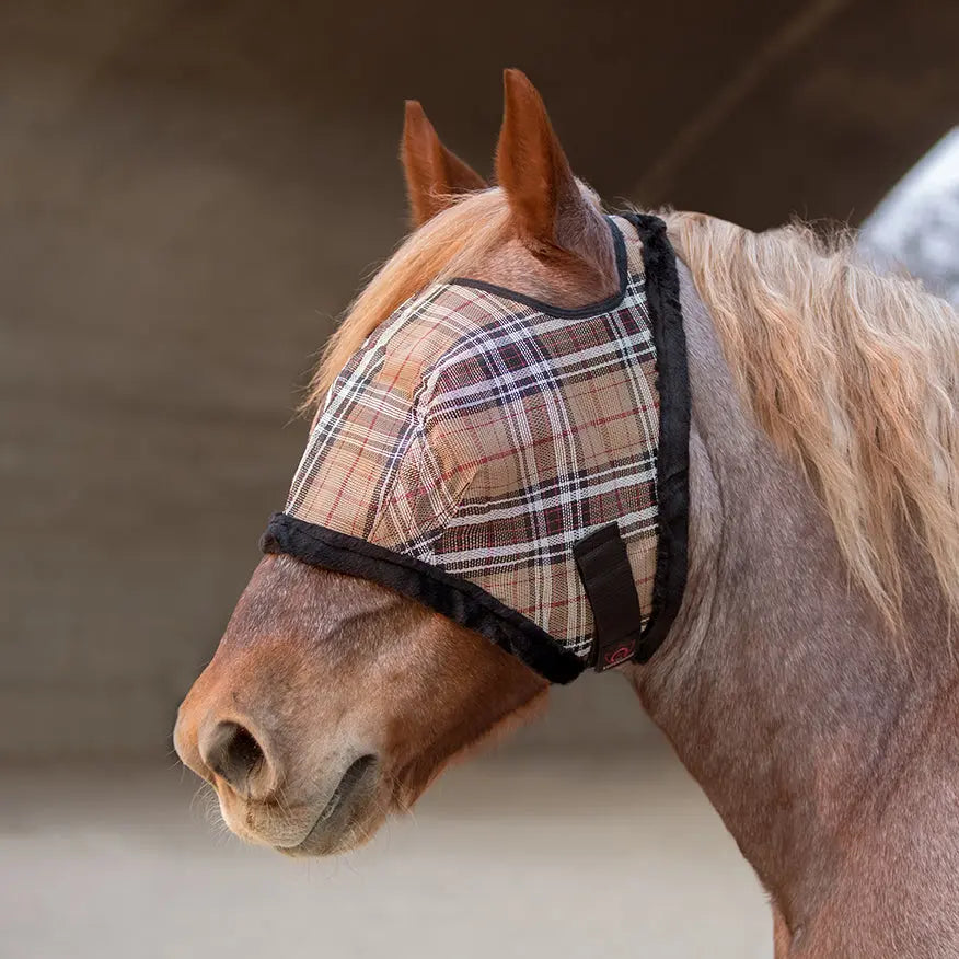 Draft Fly Mask with Fleece Trim - Open Ear Design - 73% UV Blocking - Equine Exchange Tack Shop