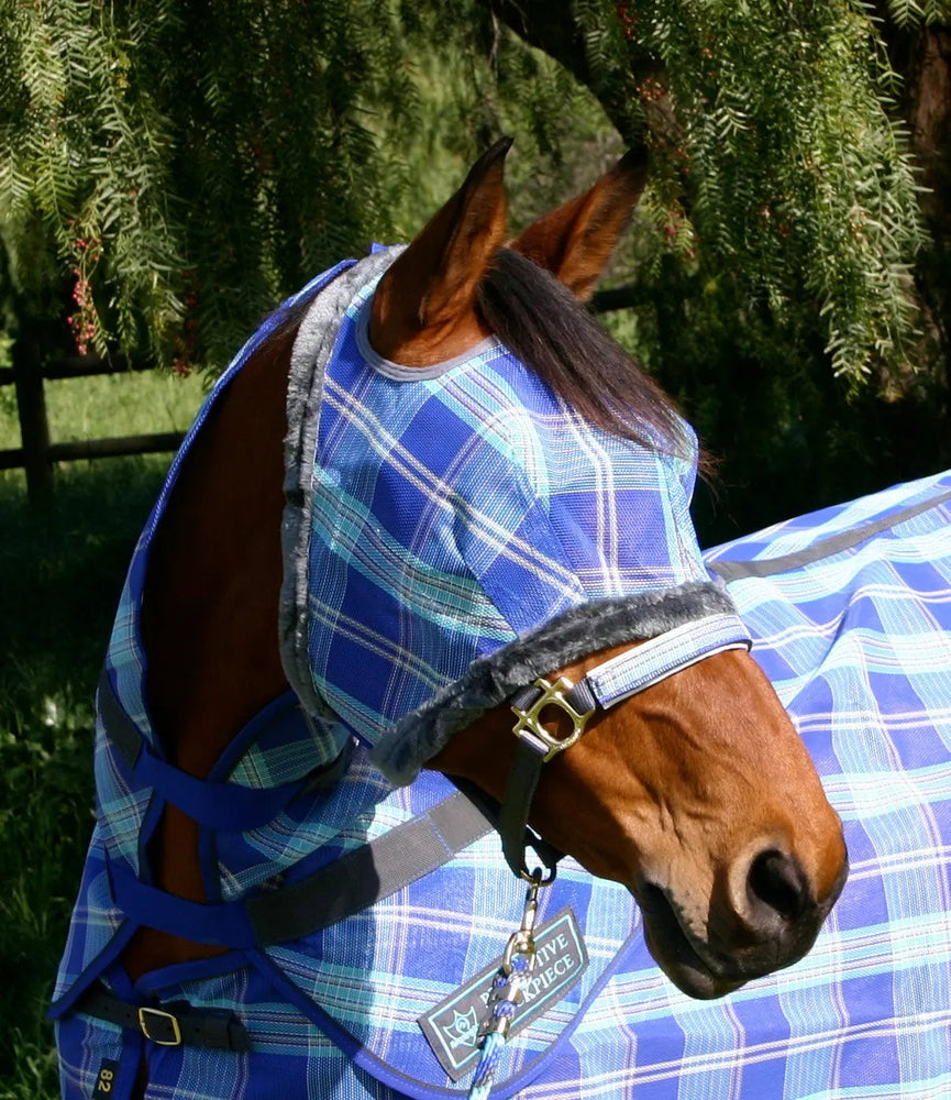 Fly Mask with Fleece Trim - Open Ear Design - 73% UV Blocking - Equine Exchange Tack Shop