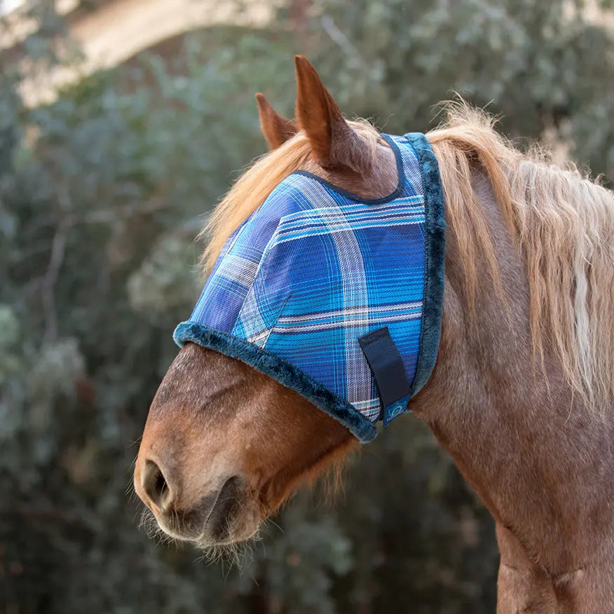 Draft Fly Mask with Fleece Trim - Open Ear Design - 73% UV Blocking - Equine Exchange Tack Shop