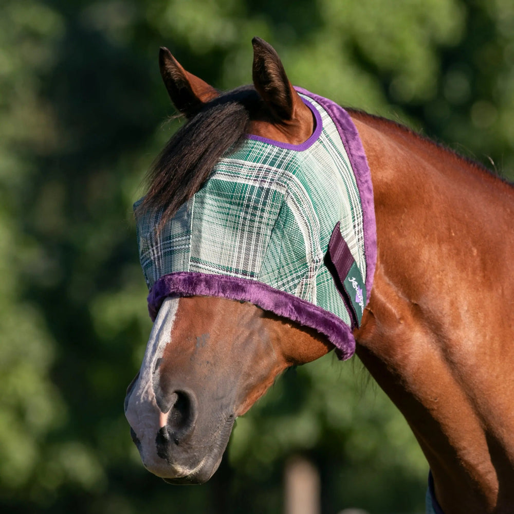 Fly Mask with Fleece Trim - Open Ear Design - 73% UV Blocking - Equine Exchange Tack Shop