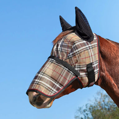Fly Mask with Removable Nose and Soft Mesh Ears - 73% UV Blocking - Equine Exchange Tack Shop