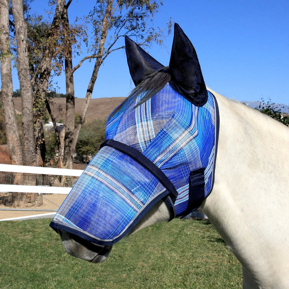 Fly Mask with Removable Nose and Soft Mesh Ears - 73% UV Blocking - Equine Exchange Tack Shop