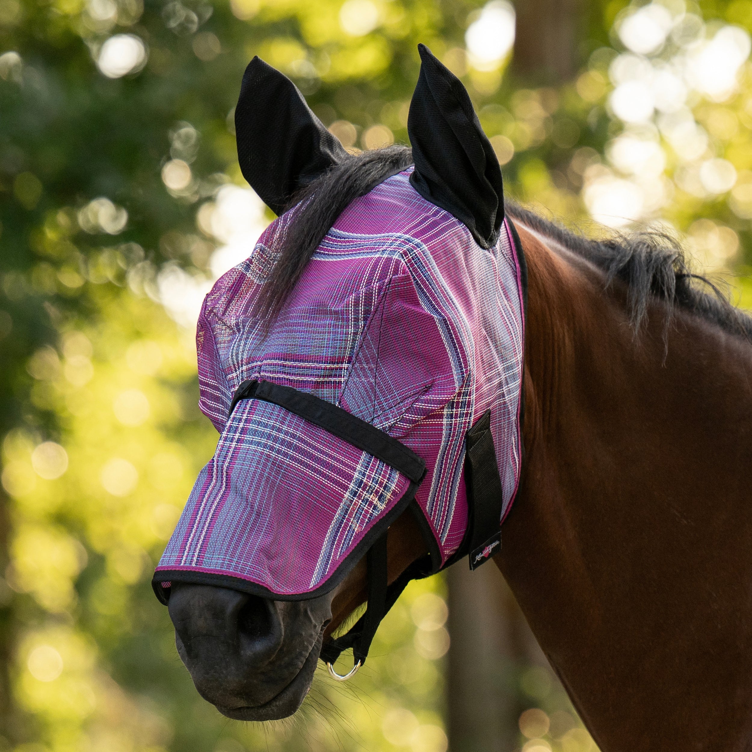 Fly Mask with Removable Nose and Soft Mesh Ears - 73% UV Blocking