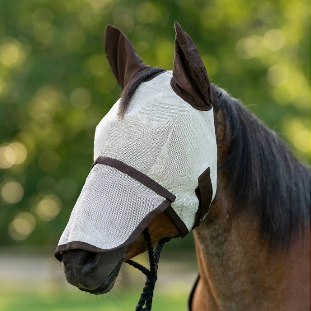 Fly Mask with Removable Nose and Soft Mesh Ears - 73% UV Blocking - Equine Exchange Tack Shop