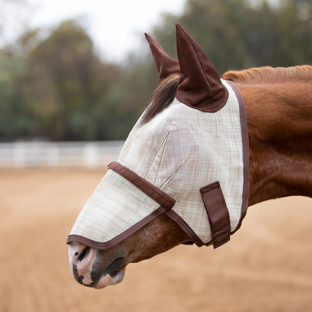 Fly Mask with Removable Nose and Soft Mesh Ears - 73% UV Blocking - Equine Exchange Tack Shop