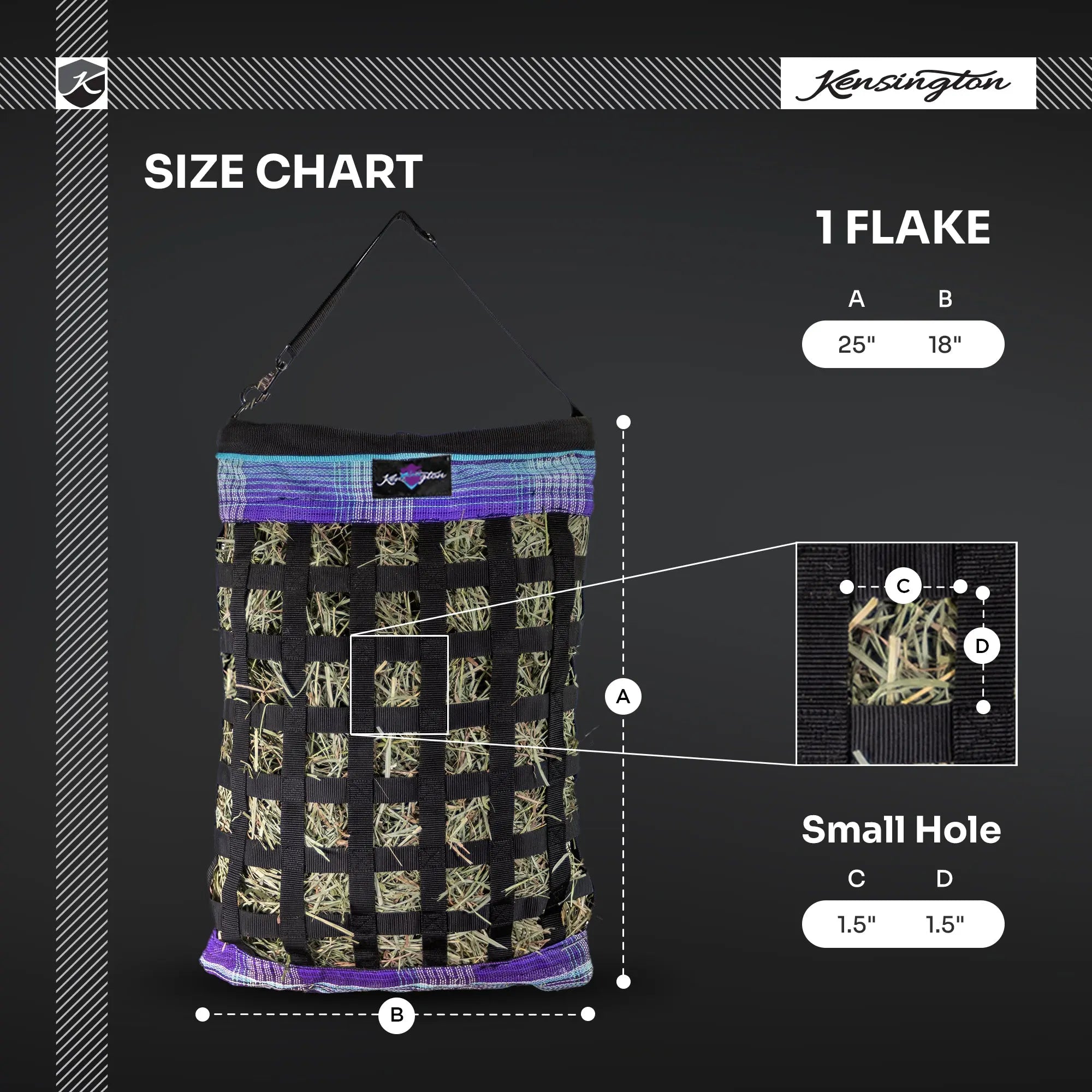 Hay Bag with Rim - Slow Feed - 1 Flake - Equine Exchange Tack Shop