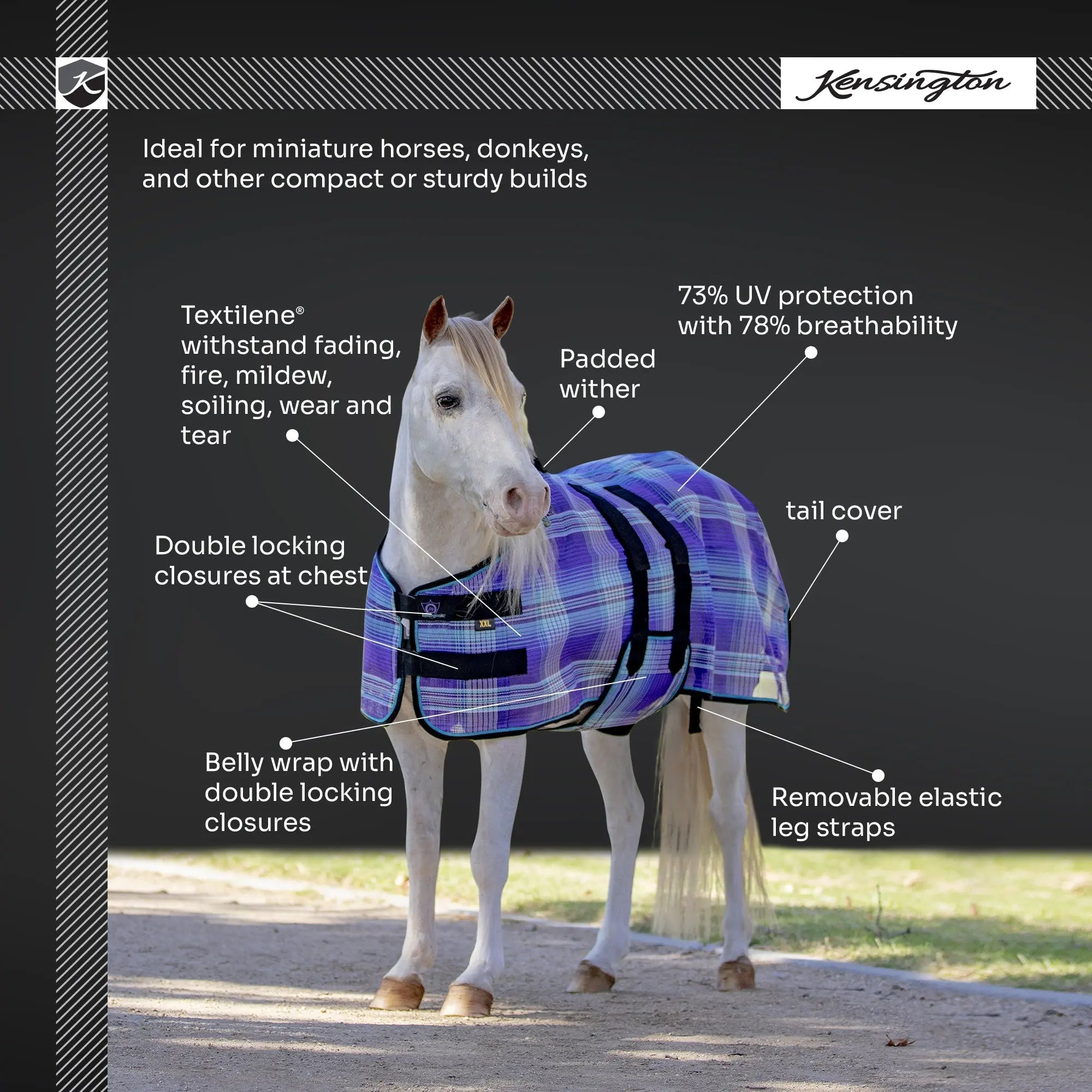 Mini Protective Fly Sheet with Belly Band - 73% UV Blocking