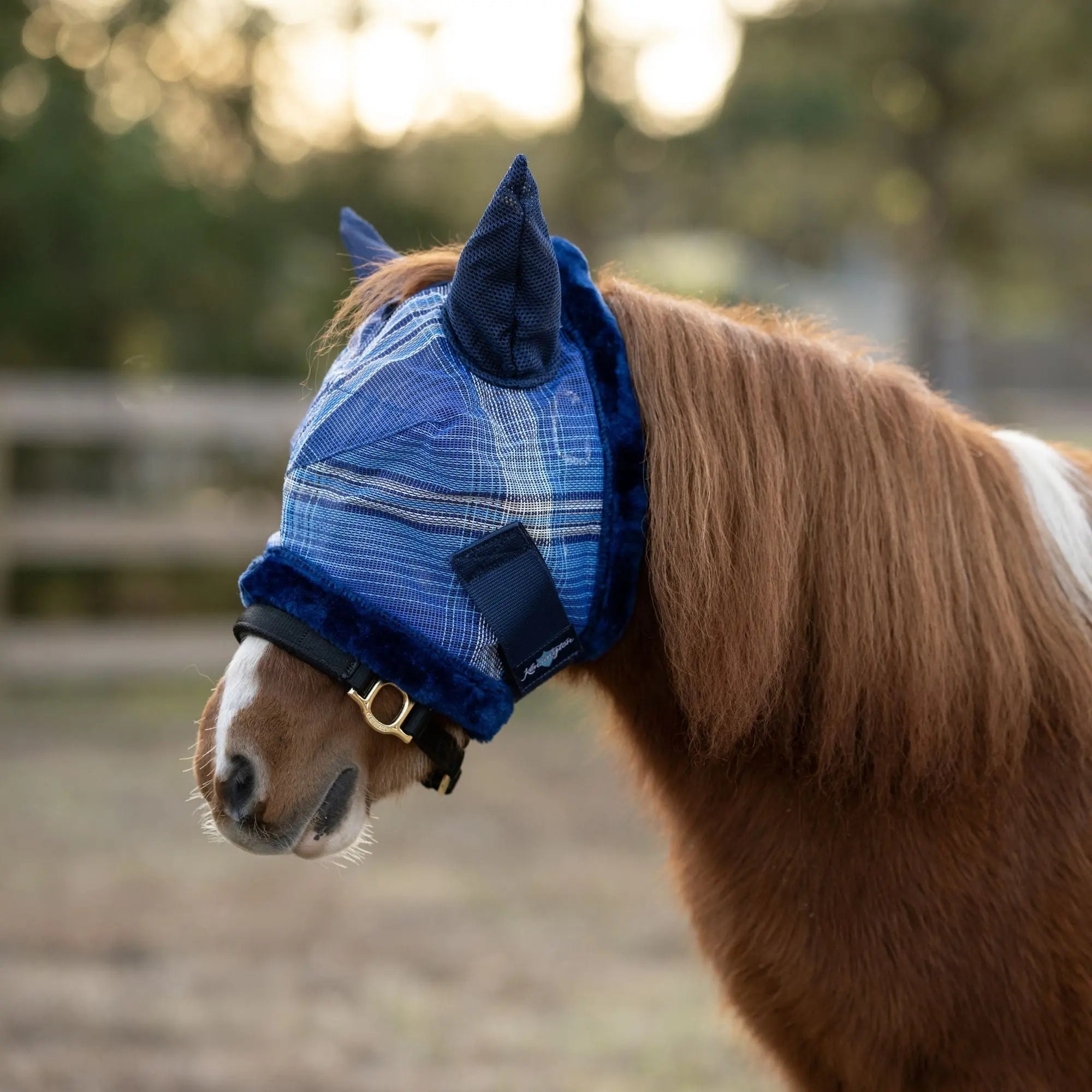 Mini/Pony Fly Mask with Fleece Trim & Soft Mesh Ears - 73% UV Blocking - Equine Exchange Tack Shop