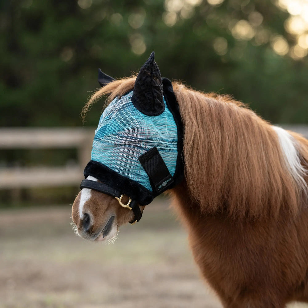 Mini/Pony Fly Mask with Fleece Trim & Soft Mesh Ears - 73% UV Blocking