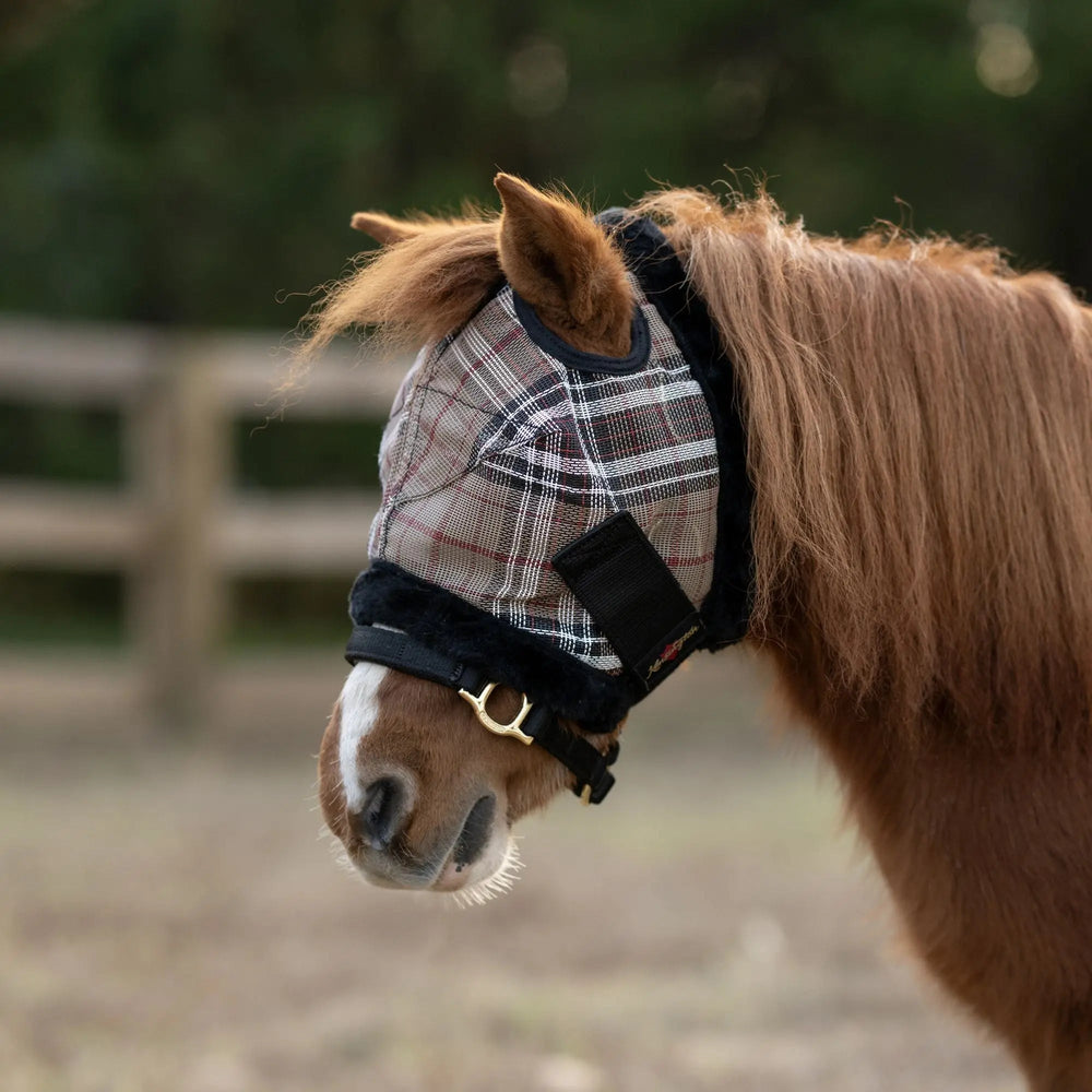 Mini/Pony Fly Mask with Fleece Trim & Dual Ear Openings - 73% UV Blocking