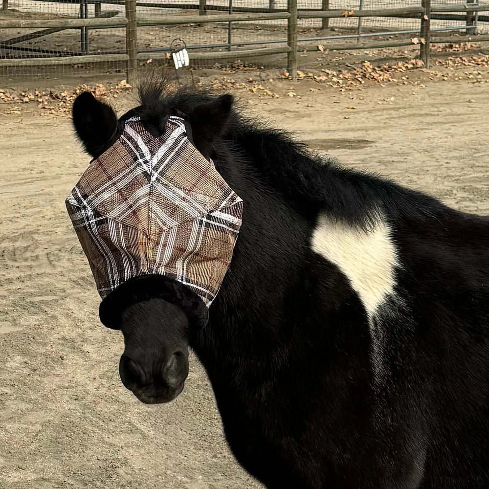 Mini/Pony Fly Mask with Fleece Trim & Dual Ear Openings - 73% UV Blocking - Equine Exchange Tack Shop