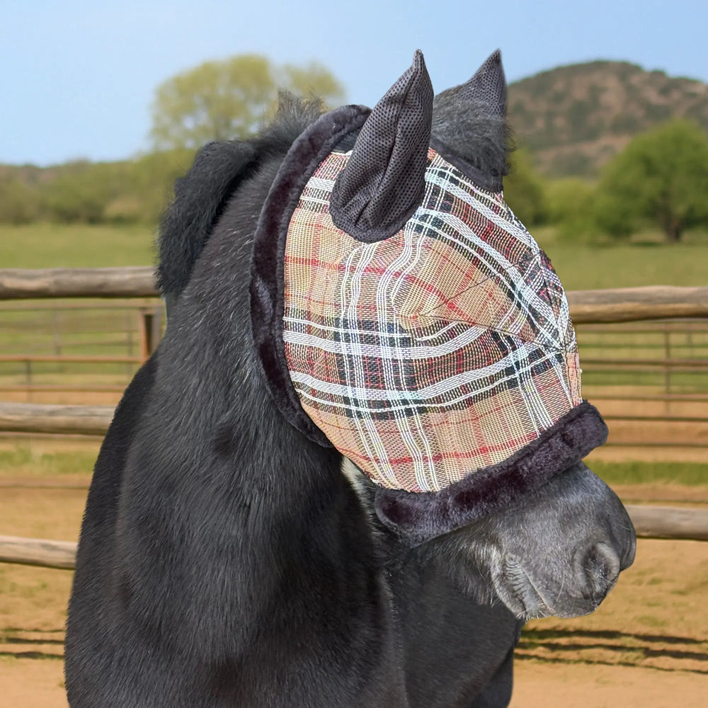 Mini/Pony Fly Mask with Fleece Trim & Soft Mesh Ears - 73% UV Blocking - Equine Exchange Tack Shop