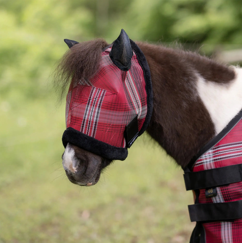 Mini/Pony Fly Mask with Fleece Trim & Soft Mesh Ears - 73% UV Blocking - Equine Exchange Tack Shop