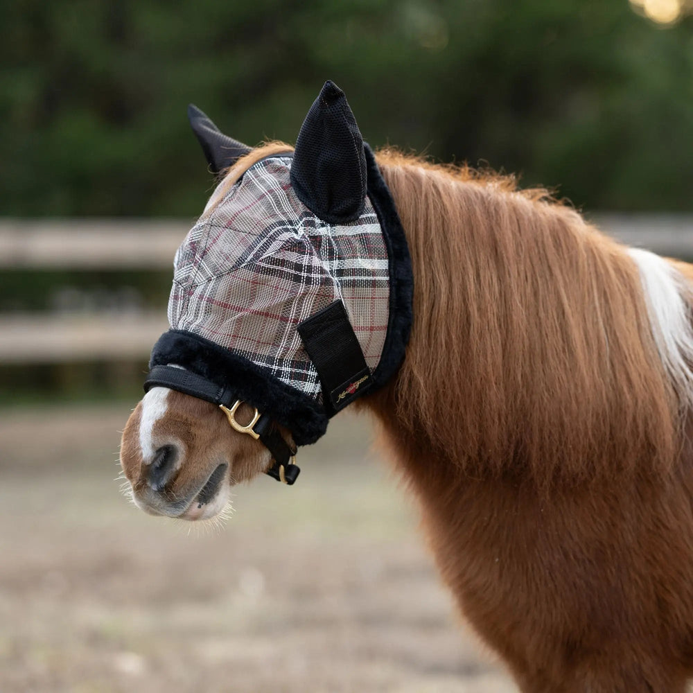 Mini/Pony Fly Mask with Fleece Trim & Soft Mesh Ears - 73% UV Blocking
