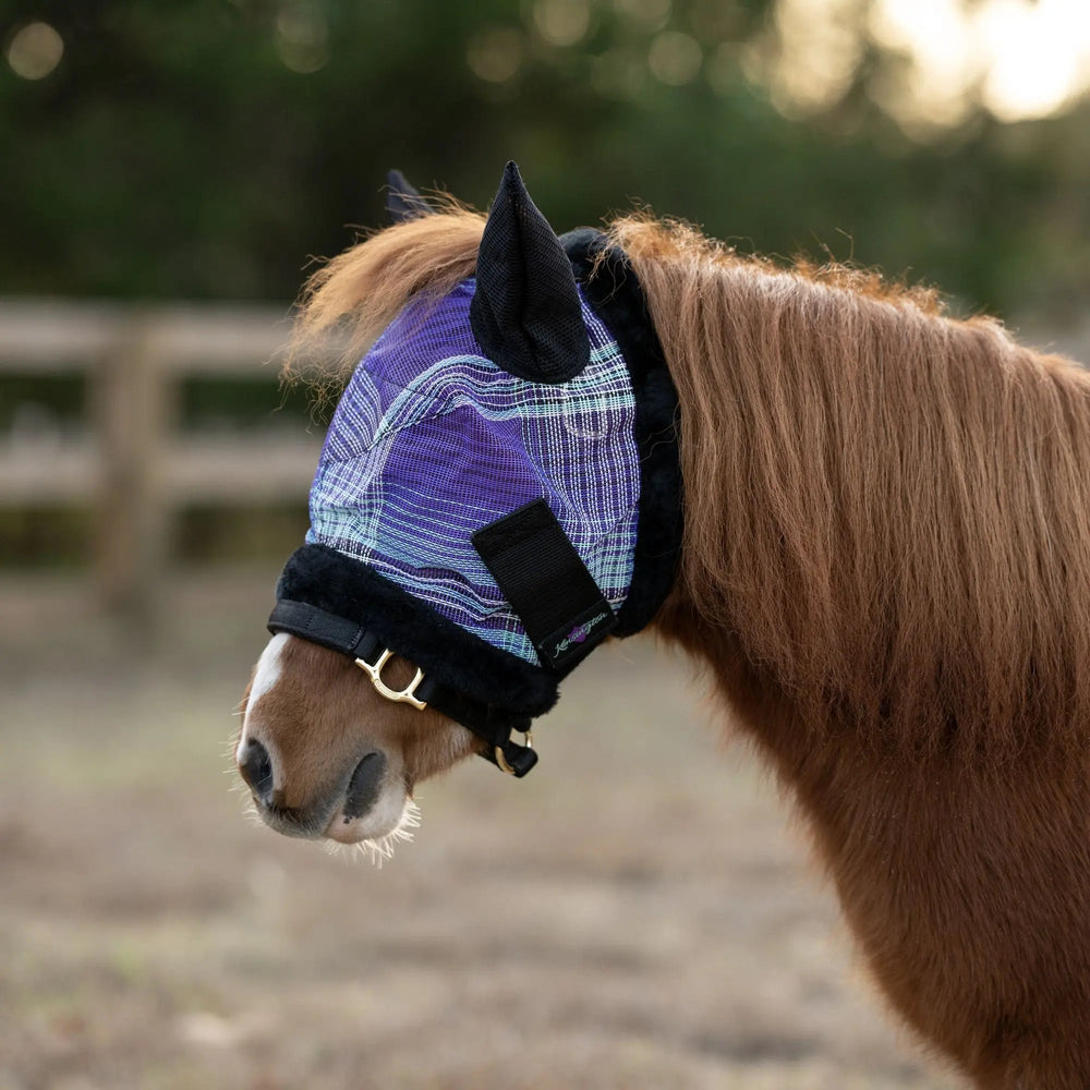Mini/Pony Fly Mask with Fleece Trim & Soft Mesh Ears - 73% UV Blocking