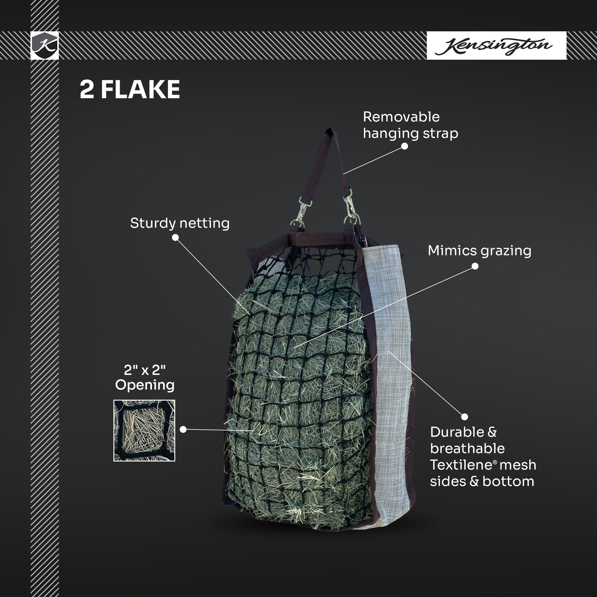 Deluxe Slow Feed Hay Bag - 2 Flake