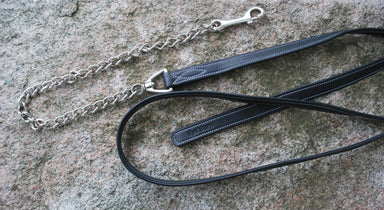 Calf Lined Leather Lead w/Chain - Equine Exchange Tack Shop
