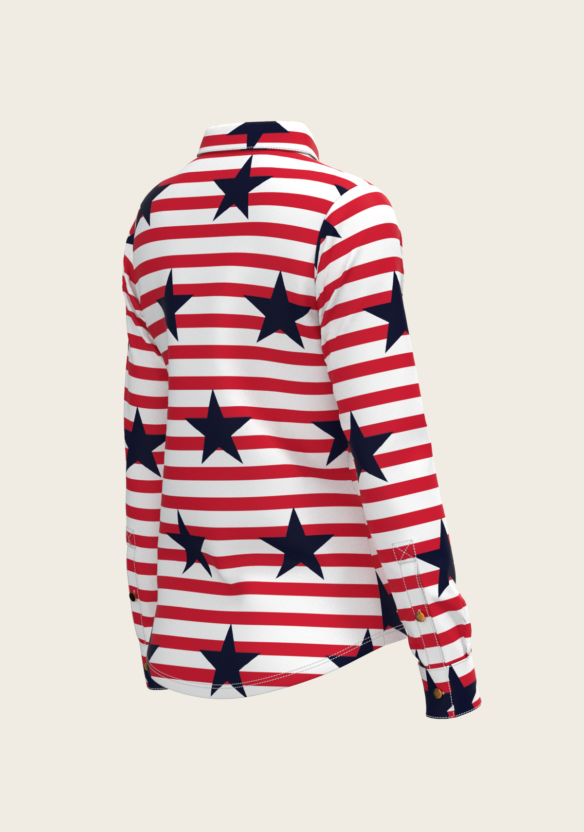  Navy Stars on Red Stripes Ladies Button Shirt - Equine Exchange Tack Shop