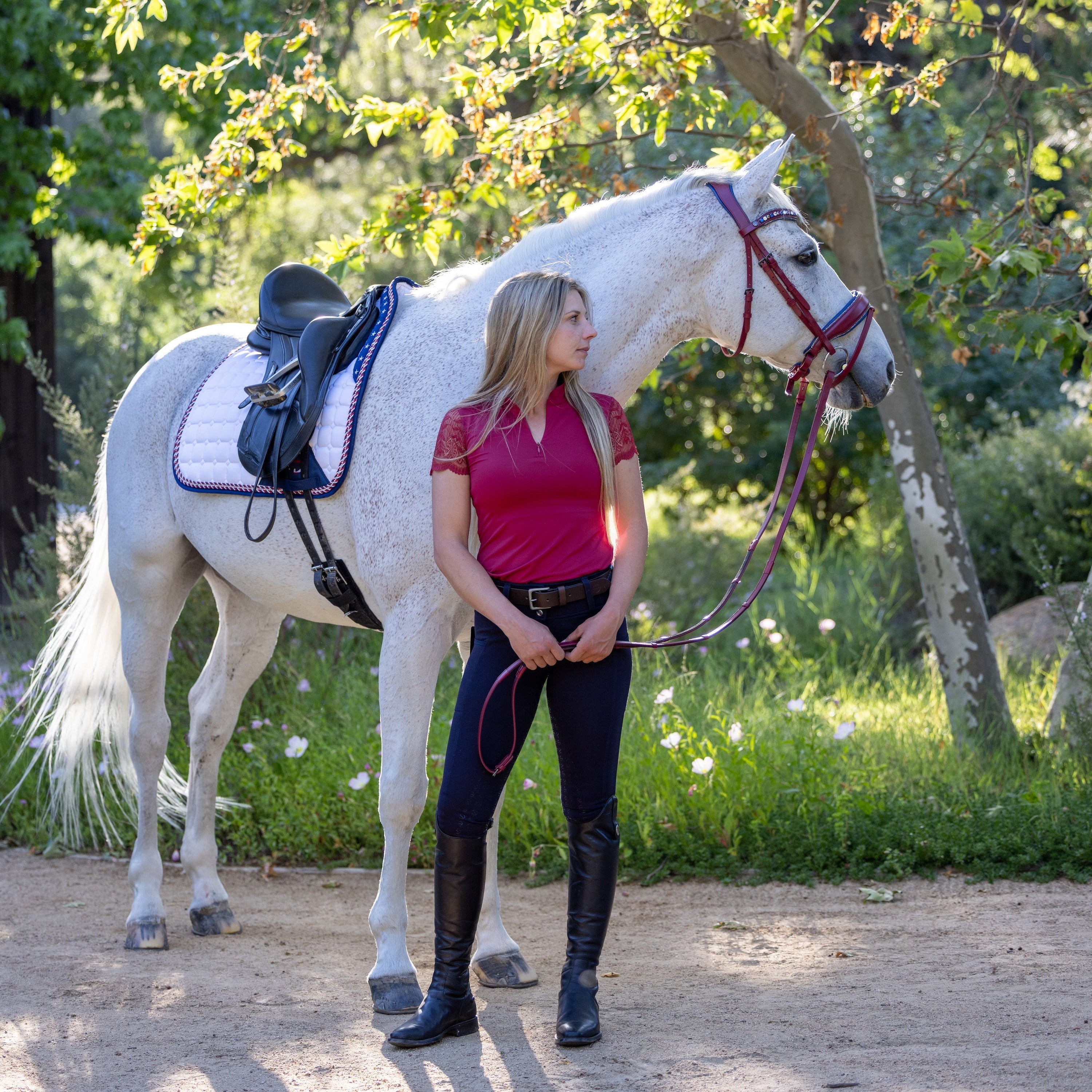Limited Edition TEAM USA Satin Classic Dressage Saddle Pad (Full) - Equine Exchange Tack Shop