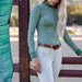 Roxana - Sage & Hunter Green Long Sleeve Riding Shirt  