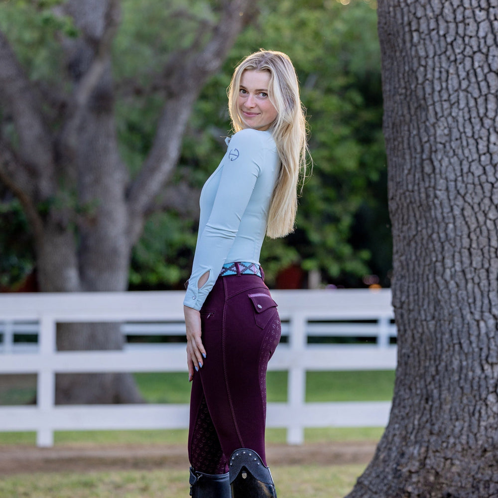 Kimberly Full Seat Breeches - Wine - Equine Exchange Tack Shop