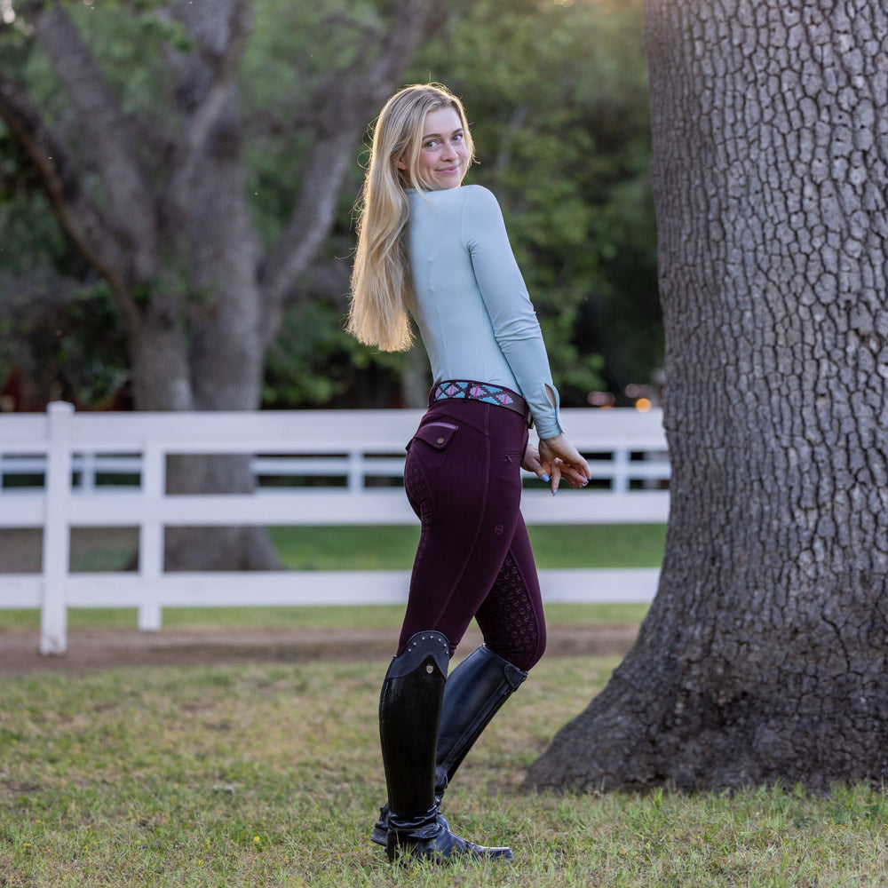 Kimberly Full Seat Breeches - Wine - Equine Exchange Tack Shop