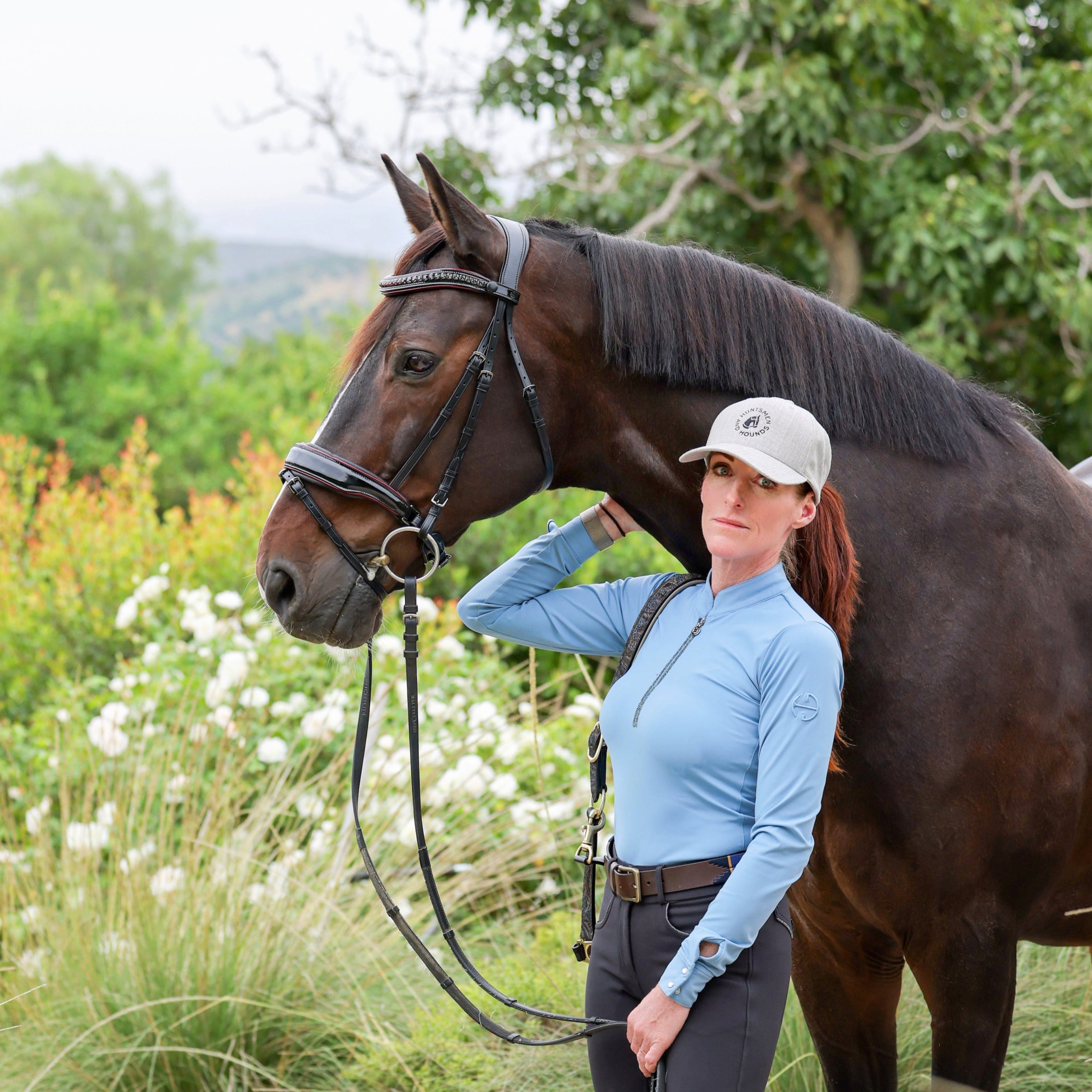 The Hayworth - Black Patent Snaffle with Burgundy Patent Piping & Removable Flash - Equine Exchange Tack Shop
