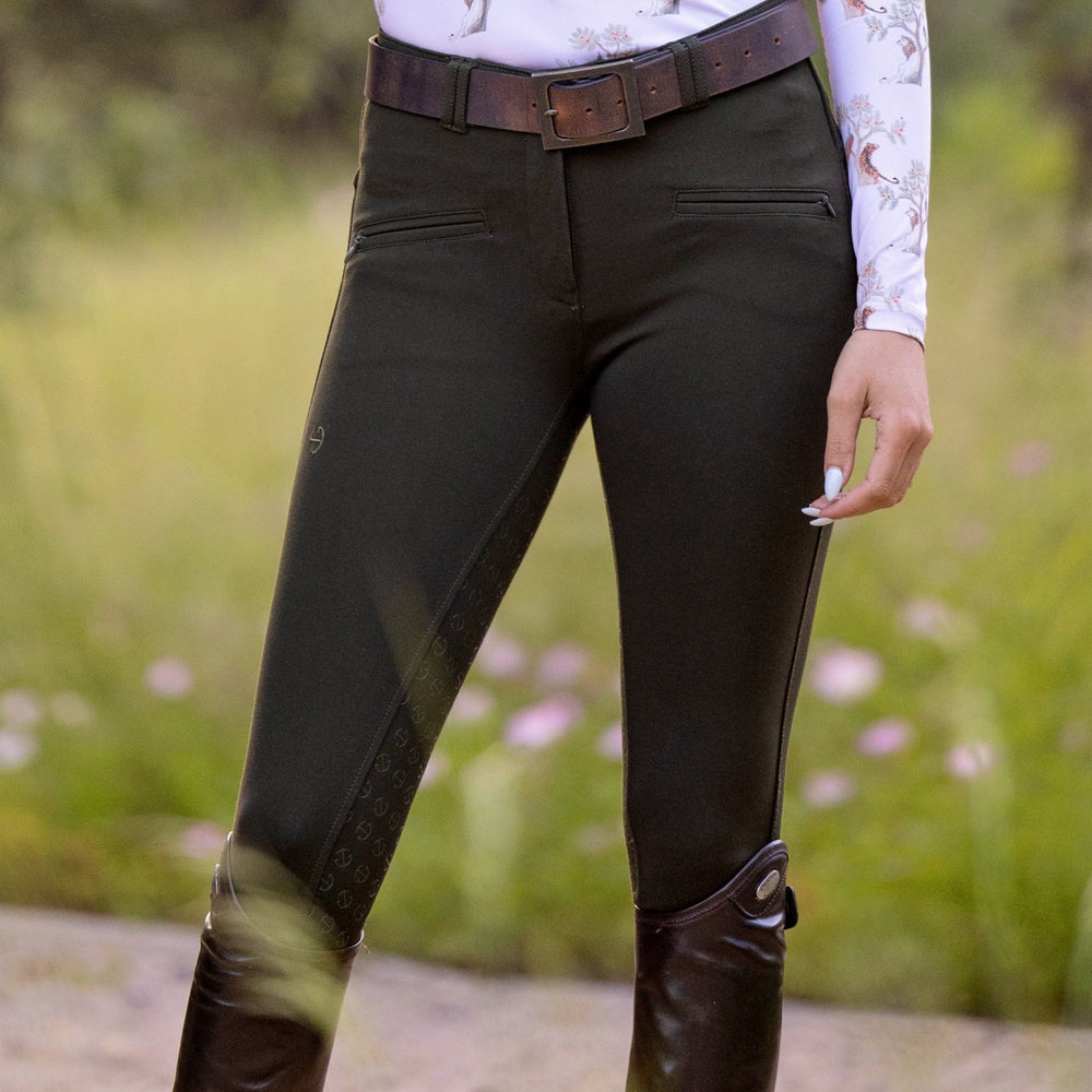 Kimberly Full Seat Breeches - Army Green - Equine Exchange Tack Shop