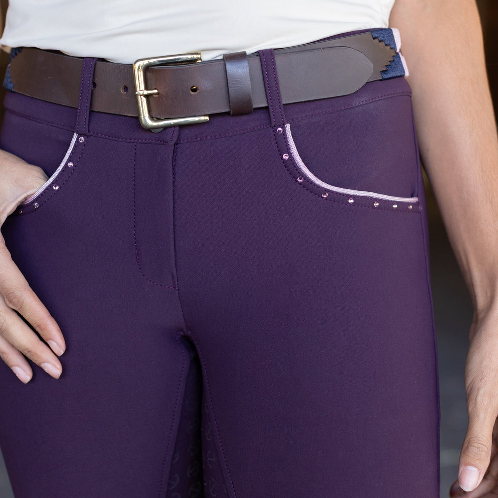 Evolution Full Seat Breeches - Dark Plum - HIGH WAIST - Equine Exchange Tack Shop