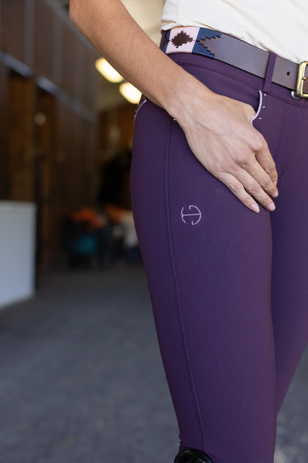Evolution Full Seat Breeches - Dark Plum - HIGH WAIST - Equine Exchange Tack Shop
