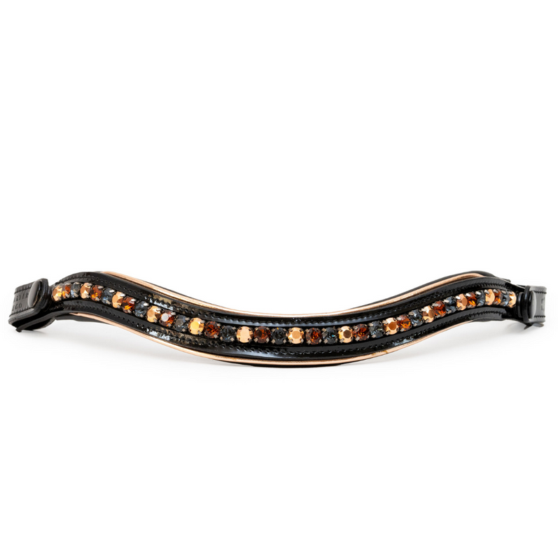 Lyamora Limited Edition Black Patent Snap Browband - Equine Exchange Tack Shop