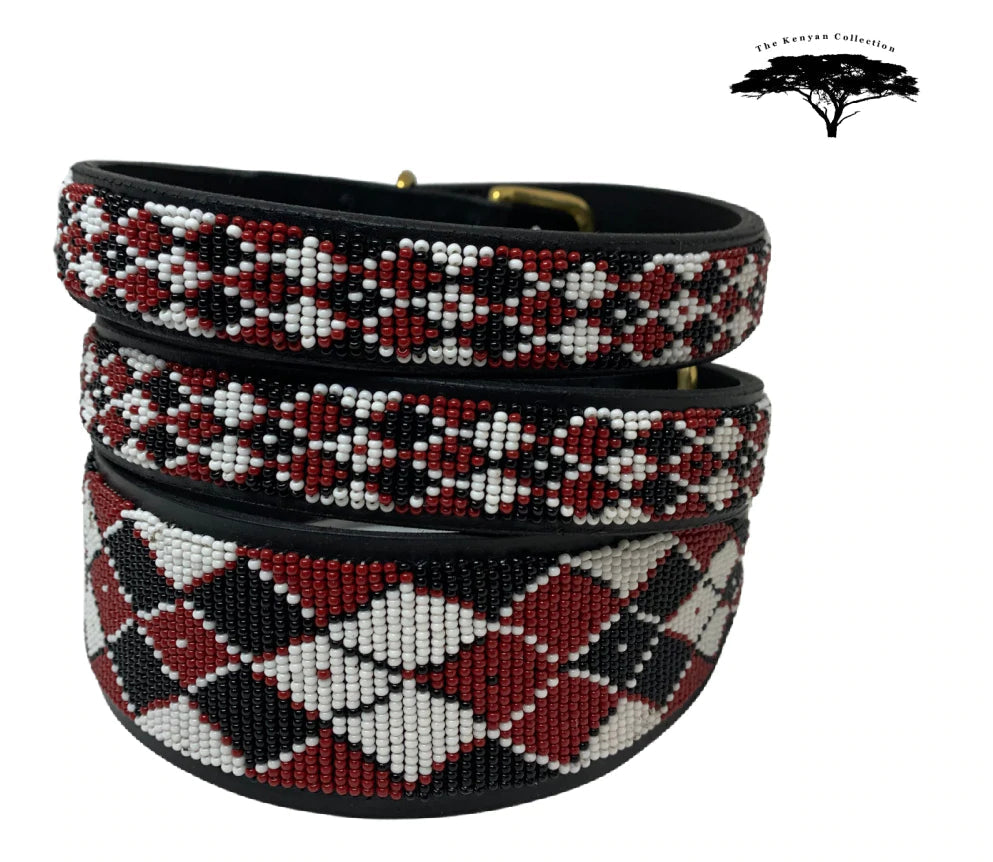Maasai Shield Argyle Beaded Dog Collar - Equine Exchange Tack Shop