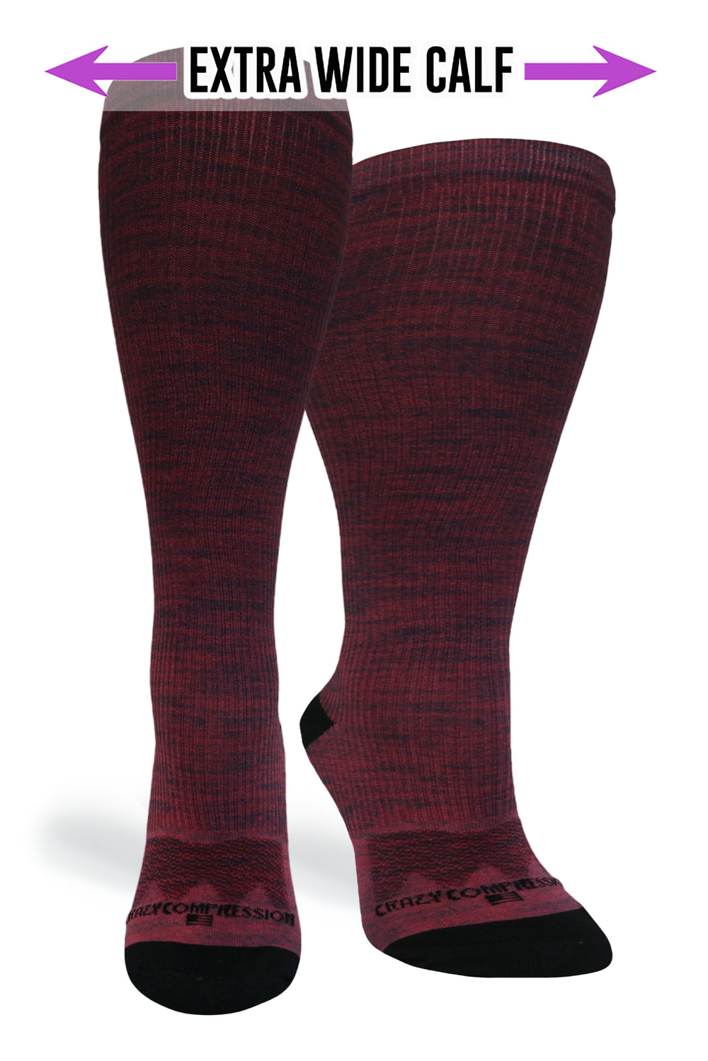 Maroon Heather Compression Socks - Equine Exchange Tack Shop