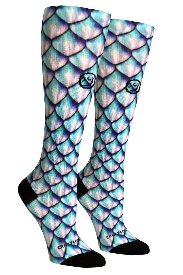 Mermaid 3D Aqua Compression Socks - Equine Exchange Tack Shop