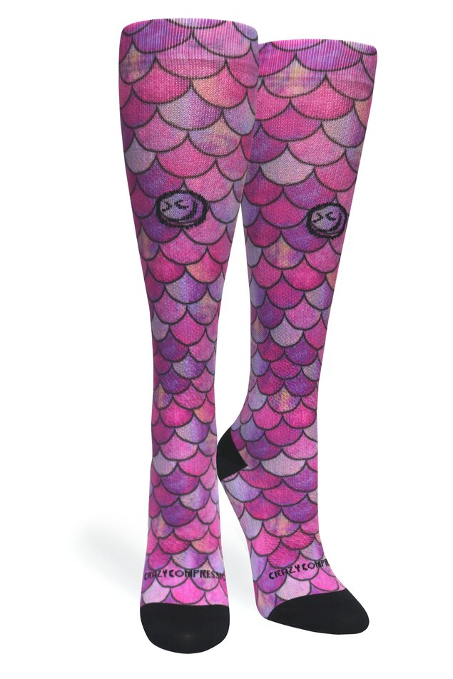 Mermaid Pink Compression Socks - Equine Exchange Tack Shop
