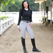 Heidi - Long Sleeve Riding Top with Crystal Fabric Trim  