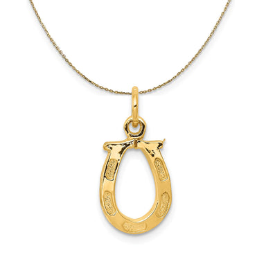 14k Yellow Gold Horseshoe Necklace - Equine Exchange Tack Shop