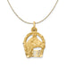 14k Yellow Gold Horse Head and Horseshoe Necklace - Equine Exchange Tack Shop