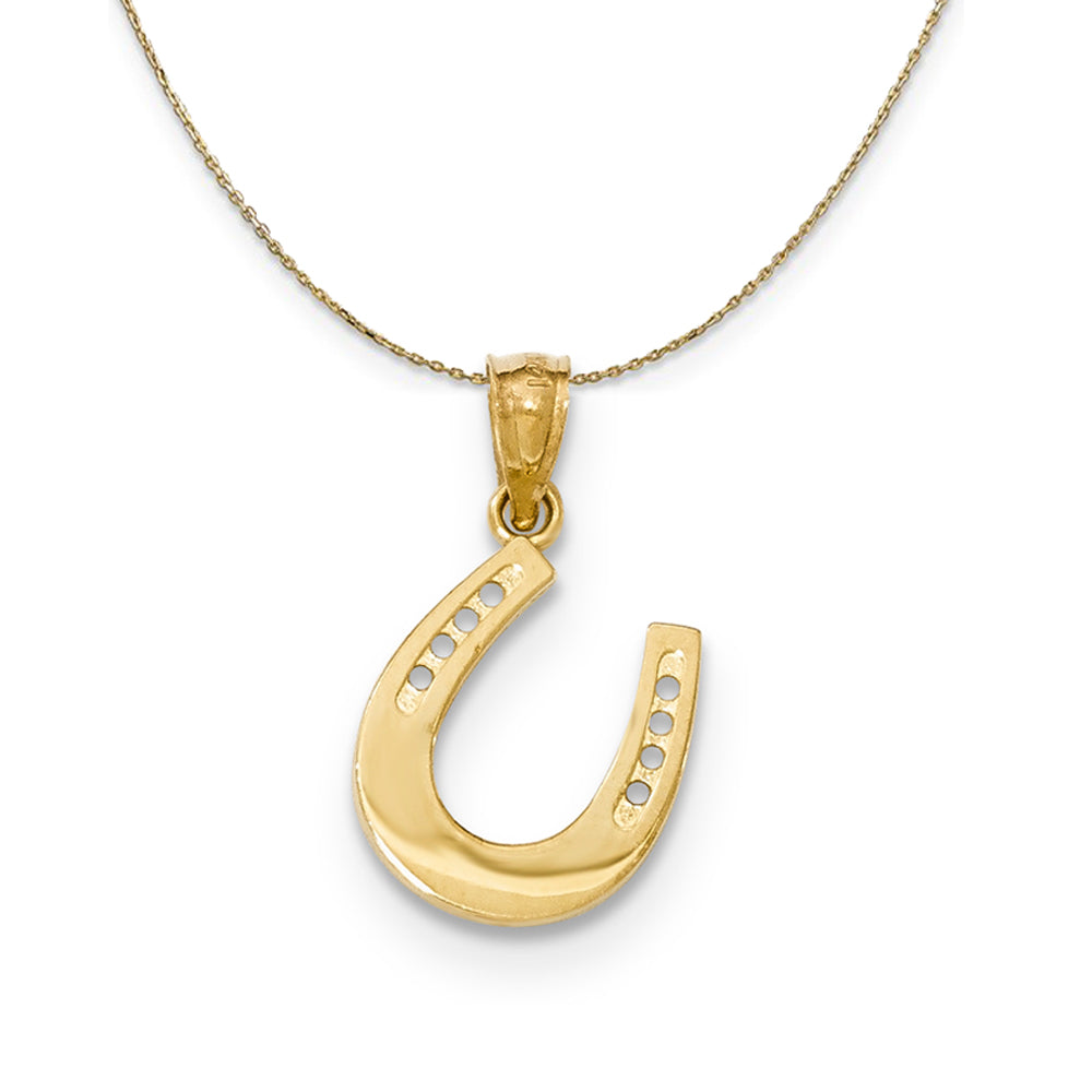 14k Yellow Gold Reversible Horseshoe Necklace - Equine Exchange Tack Shop