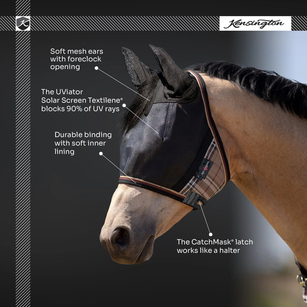 UViator Catch Mask with Ears - 90% UV Blocking - Equine Exchange Tack Shop