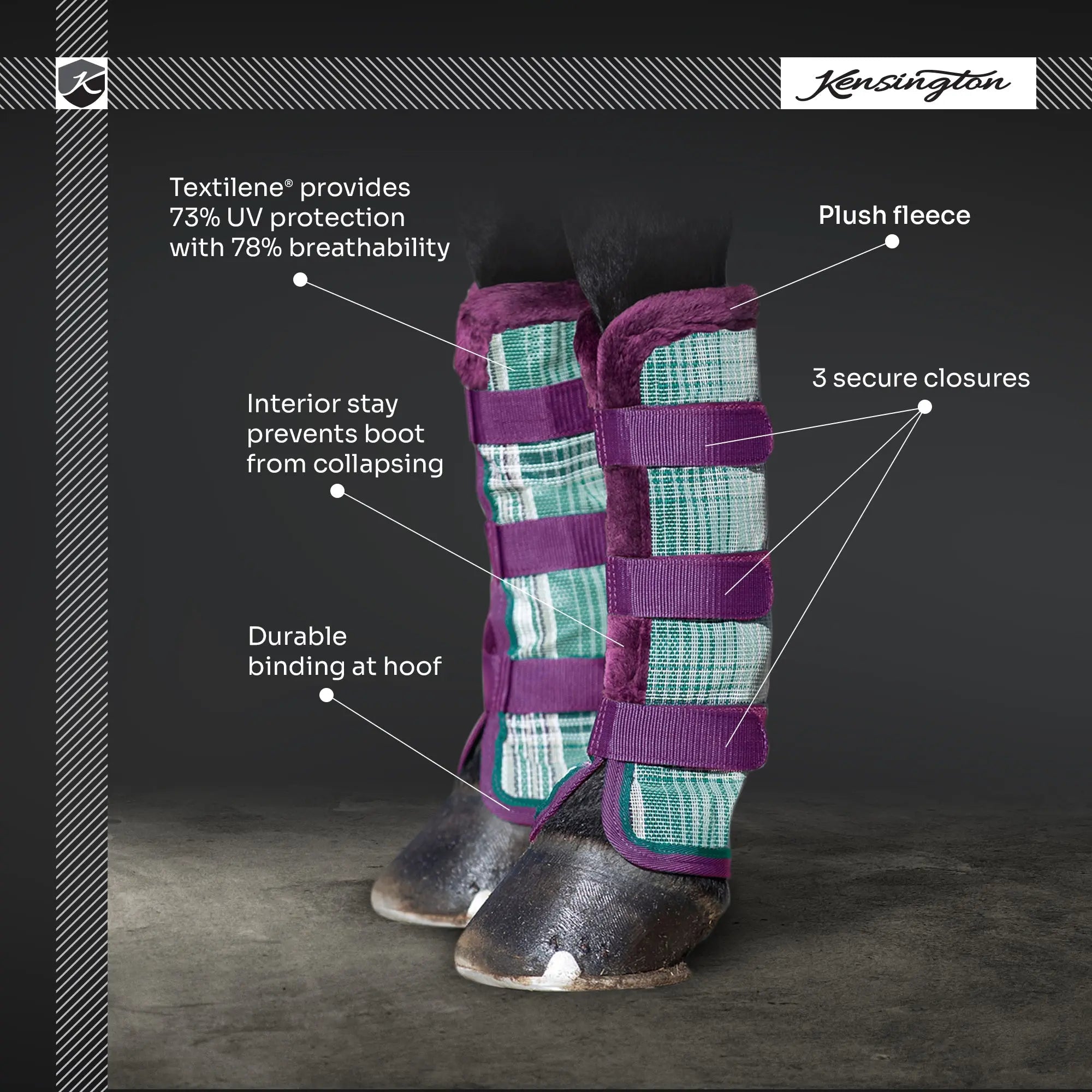 Horse Fly Boots with Fleece - Pair