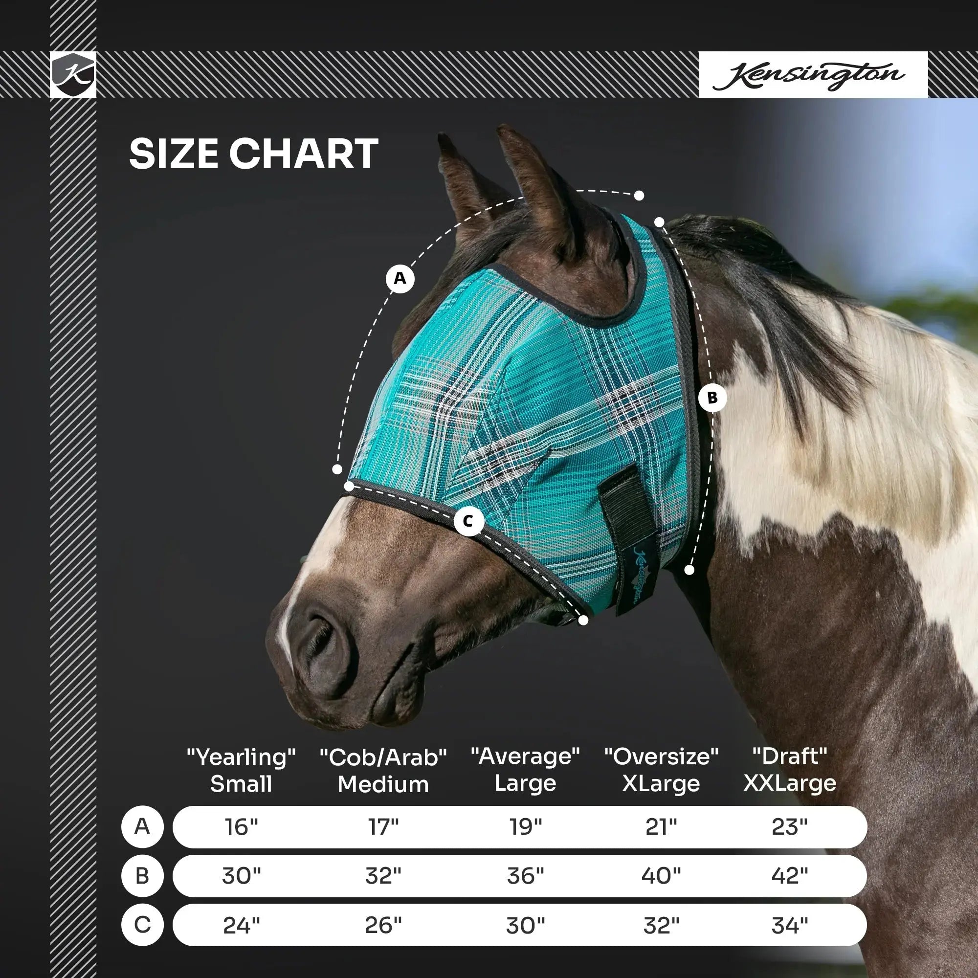 Fly Mask with Web Trim - Open Ear Design - 73% UV Blocking