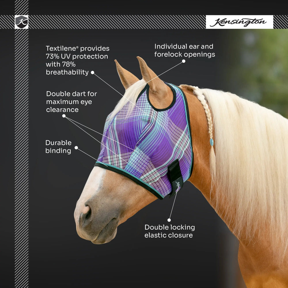 Fly Mask with Web Trim - Dual Ear Opening - 73% UV Blocking - Equine Exchange Tack Shop