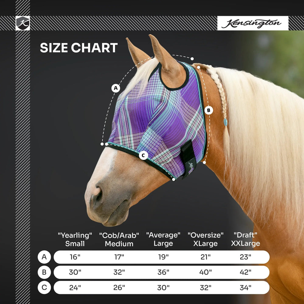 Fly Mask with Web Trim - Dual Ear Opening - 73% UV Blocking - Equine Exchange Tack Shop
