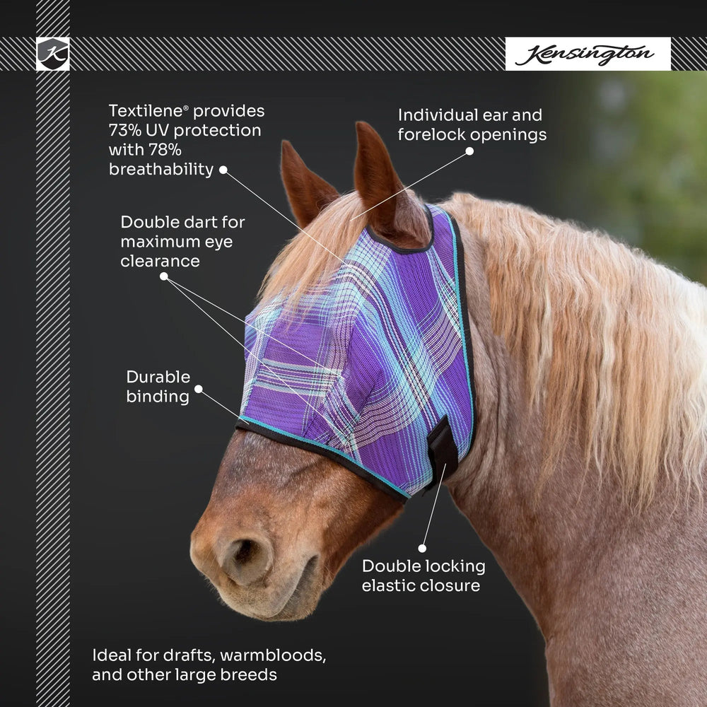 Draft Fly Mask with Web Trim - Dual Ear Holes - 73% UV Blocking - Equine Exchange Tack Shop