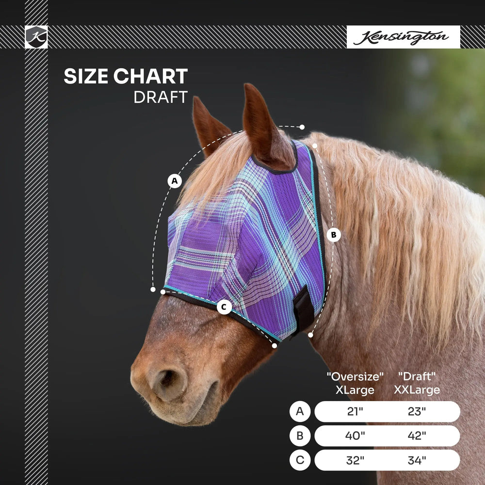 Draft Fly Mask with Web Trim - Dual Ear Holes - 73% UV Blocking - Equine Exchange Tack Shop