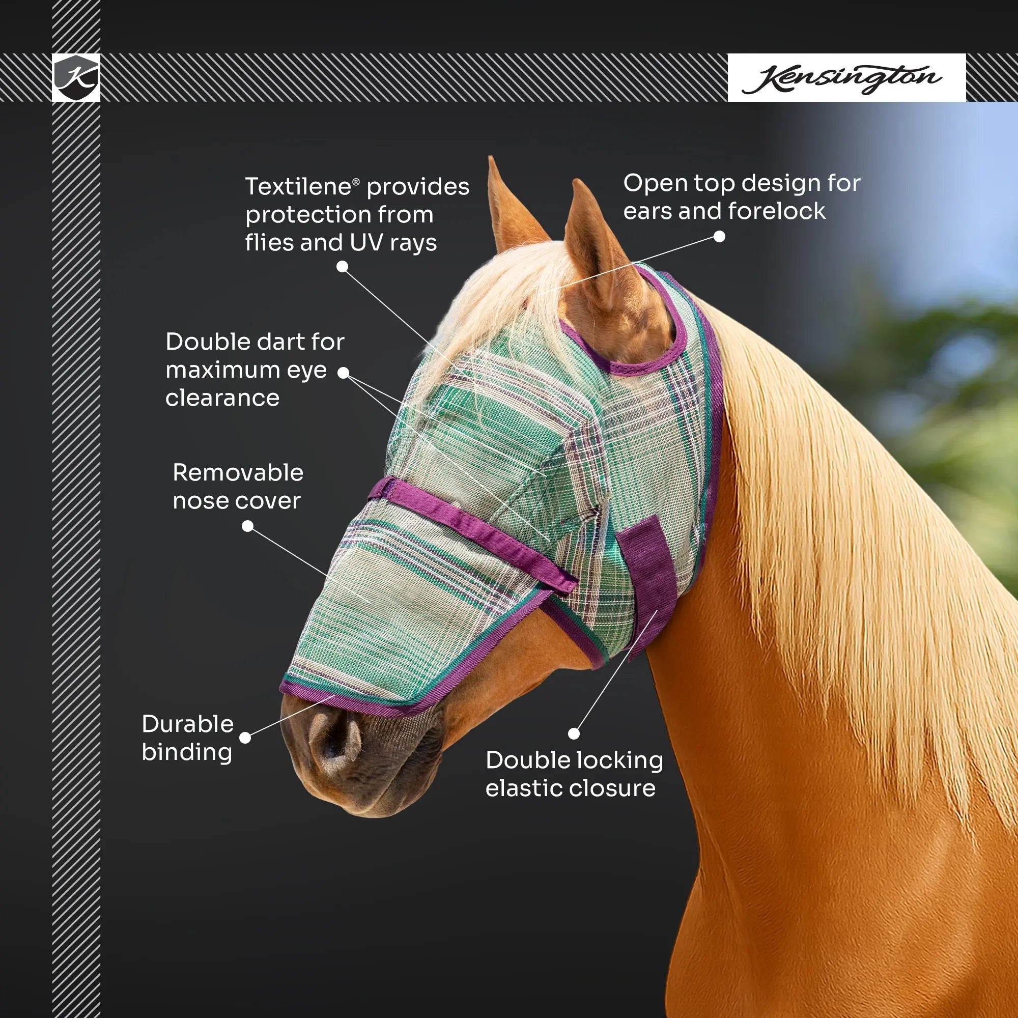 Fly Mask with Removable Nose - 73% UV Blocking - Equine Exchange Tack Shop